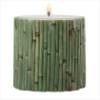  Bamboo-Wrapped Pillar Candle 