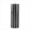 Black and White Stripe Pillar Candle 