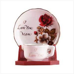 “I Love You Mom” Cup And Saucer 