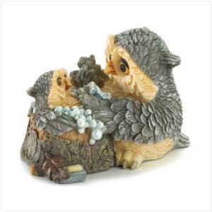 Mother and Baby Owl Bathtime Figurine 