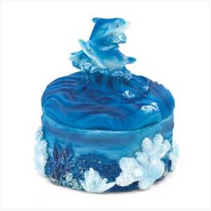 Dolphins Snowglobe and Trinket Box 