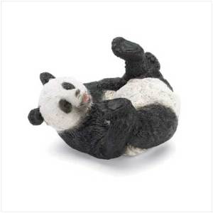 Panda on Back Figurine 